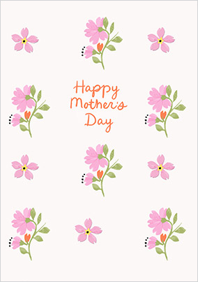 Cath Kidston Pink Flower Print Mother's Day Card