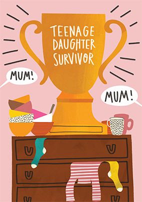 Photo of Teenage Daughter Survivor Mother's Day Card