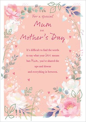 Photo of For A Special Mum Verse Mother's Day Card