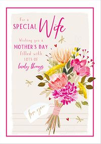 Tap to view Bouquet For A Special Wife Mother's Day Card
