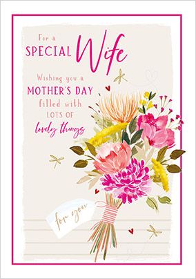 Photo of Bouquet For A Special Wife Mother's Day Card