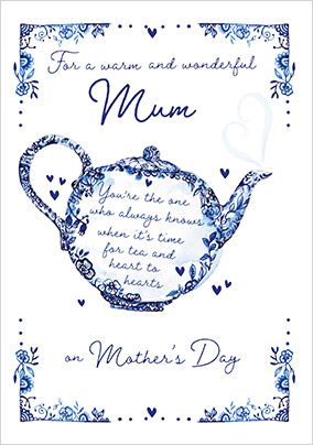 Photo of Blue And White China For Mum Mother's Day Card