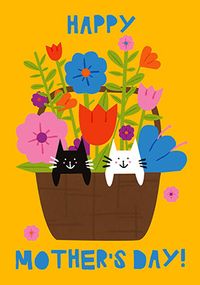 Tap to view Cats In Basket Happy Mother's Day Card