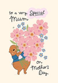 Tap to view Special Mum Bear With Bouquet Mother's Day Card