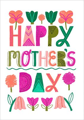 Photo of Happy Mother's Day Floral Typographic Card