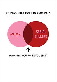 Tap to view Mums And Serial Killers Mother's Day Card