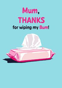 Tap to view Thanks For Wiping My Bum Mother's Day Card