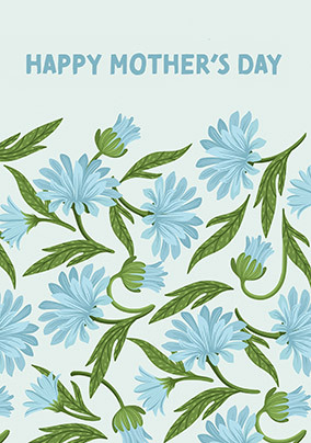 Blue Floral Mother's Day Card