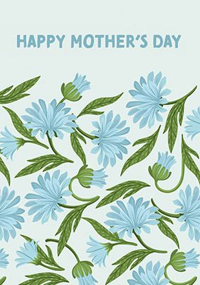 Photo of Blue Floral Mother's Day Card