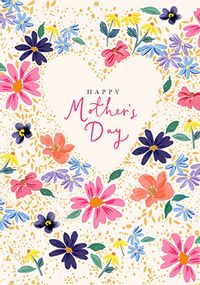 Tap to view Happy Mother's Day Floral Heart Border Card