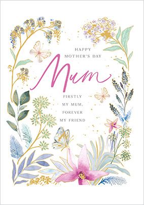 Photo of My Mum And My Friend Floral Border Mother's Day Card