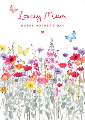 Lovely Mum Spring Flower Field Mother's Day Card