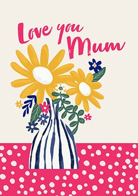 Photo of Bold Floral Vase Mother's Day Card