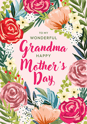 Rose Border Wonderful Grandma Mother's Day Card