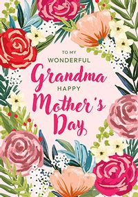 Tap to view Rose Border Wonderful Grandma Mother's Day Card