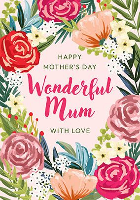 Photo of Rose Border Wonderful Mum Mother's Day Card