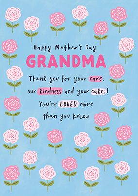 Photo of Grandma You're Loved More Thank You Know Mother's Day Card