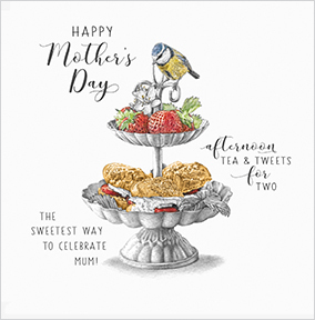 Life In Pencil Afternoon Tea Square Mother's Day Card