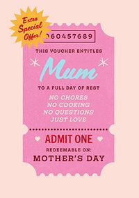Tap to view Day Off Retro Voucher Mother's Day Card