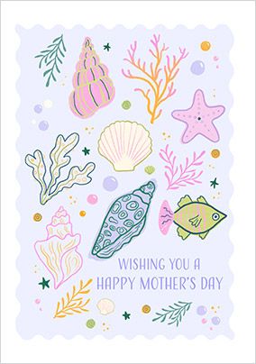 Photo of Coastal Sea Shells Mother's Day Card