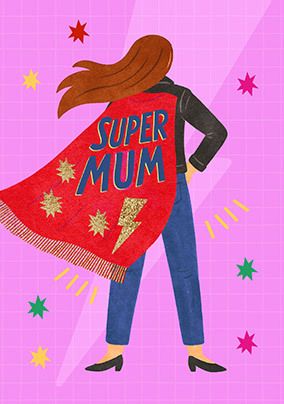 Photo of Super Mum Illustrated Mother's Day Card