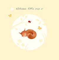 Tap to view Welcome Little One Watercolour Squirrel New Baby Card