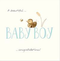 Tap to view Watercolour Duckling New Baby Boy Card