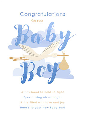 New Baby Boy Congratulations Verse Card