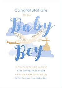 Tap to view New Baby Boy Congratulations Verse Card
