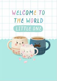 Tap to view Cute Mugs Welcome Little One New Baby Card