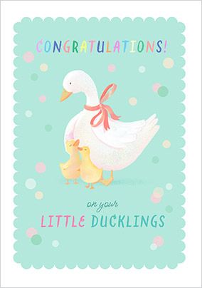 Photo of Congratulations On Your Little Ducklings New Baby Card
