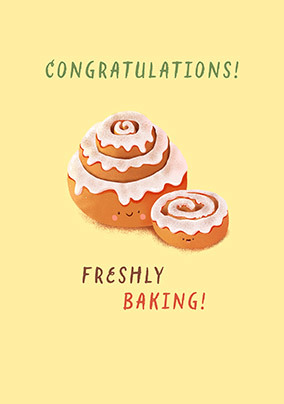 Cinnamon Bun New Baby Congratulations Card