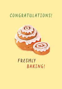 Tap to view Cinnamon Bun New Baby Congratulations Card