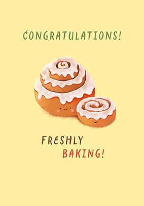 Photo of Cinnamon Bun New Baby Congratulations Card