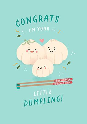 Photo of Little Dumpling New Baby Congratulations Card