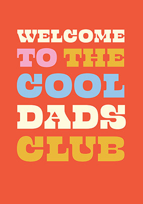 Retro Bold Cool Dads Club New Baby Card