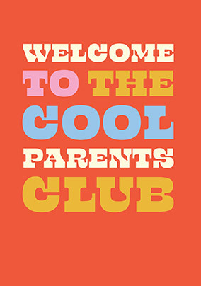 Retro Bold Cool Parents Club New Baby Card