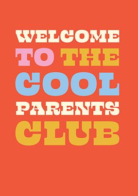 Photo of Retro Bold Cool Parents Club New Baby Card