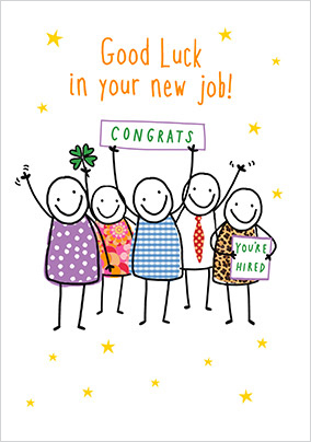 Good Luck In Your New Job Smiley Faces Card