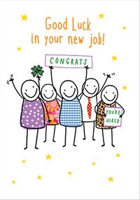 Tap to view Good Luck In Your New Job Smiley Faces Card