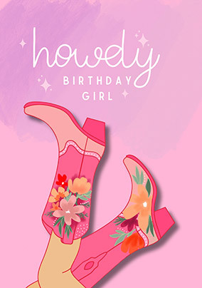 Howdy Birthday Girl Card