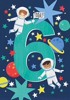 Photo of 6 Today Astronaut Birthday Card