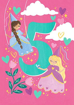 Photo of 5 Today Princess Birthday Card