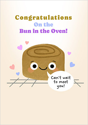 Bun in the Oven Pregnancy Congratulations Card