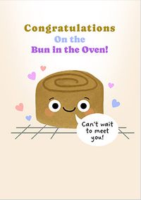Tap to view Bun in the Oven Pregnancy Congratulations Card