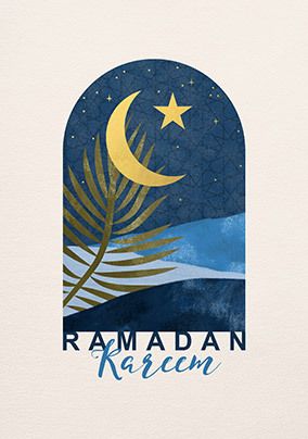 Photo of Night Sky Through Window Ramadan Kareem Card