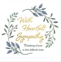 Tap to view With Heartfelt Sympathy Floral Square Card