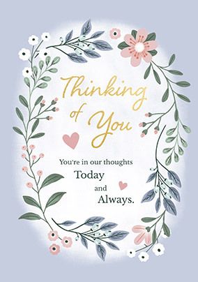 Photo of Thinking of You Today and Always Floral Border Card