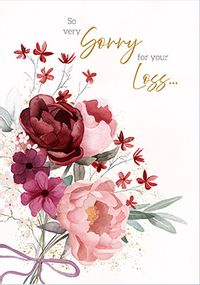 Tap to view Sorry for your Loss Watercolour Bouquet Sympathy Card