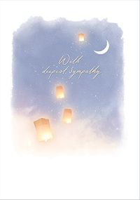 Tap to view With Deepest Sympathy Paper Lanterns Card